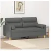 Image de Canapé 2 places avec oreillers gris foncé 140 cm tissu3200822
