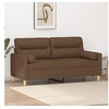Image de Canapé 2 places avec oreillers décoratifs marron 140 cm tissu3200824
