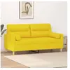 Image de Canapé 2 places avec oreillers jaune clair 140 cm tissu
