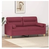 Image de Canapé 2 places avec oreillers bordeaux 140 cm tissu3200827