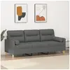 Image de Canapé 3 places avec oreillers gris foncé 180 cm tissu