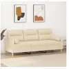 Image de Canapé 3 places avec oreillers décoratifs crème 180 cm tissu3200831
