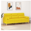 Image de Canapé 3 places avec oreillers jaune clair 180 cm tissu3200834