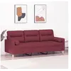 Image de Canapé 3 places avec oreillers décoratifs bordeaux 180 cm tissu