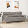 Image de Canapé 3 places avec oreillers décoratifs taupe 180 cm tissu