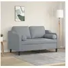 Image de Canapé 2 places avec oreillers gris clair 120 cm tissu3200837
