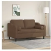Image de Canapé 2 places avec oreillers décoratifs marron 120 cm tissu
