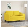 Image de Canapé 2 places avec oreillers jaune clair 120 cm tissu