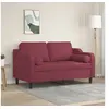Image de Canapé 2 places avec oreillers bordeaux 120 cm tissu3200843