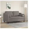 Image de Canapé 2 places avec oreillers décoratifs taupe 120 cm tissu