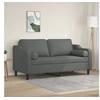 Image de Canapé 2 places avec oreillers gris foncé 140 cm tissu3200846