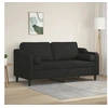 Image de Canapé 2 places avec oreillers décoratifs noir 140 cm tissu
