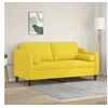 Image de Canapé 2 places avec oreillers jaune clair 140 cm tissu