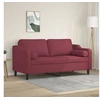 Image de Canapé 2 places avec oreillers bordeaux 140 cm tissu3200851