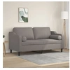Image de Canapé 2 places avec oreillers décoratifs taupe 140 cm tissu