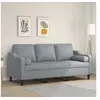 Image de Canapé 3 places avec oreillers gris clair 180 cm tissu, canapé, canapé de salon, canapé 3 places en tissu, canapé 3200853