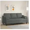 Image de Canapé 3 places avec oreillers gris foncé 180 cm tissu, canapé, canapé de salon, canapé 3 places en tissu, canapé 3200854