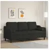 Image de Canapé 3 places avec oreillers décoratifs noir 180 cm tissu