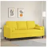 Image de Canapé 3 places avec oreillers jaune clair 180 cm tissu3200858
