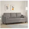 Image de Canapé 3 places avec oreillers décoratifs taupe 180 cm tissu3200860
