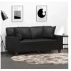 Image de Canapé 2 places avec oreillers décoratifs noir 120cm similicuir