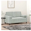 Image de Canapé 2 places avec oreillers gris clair 120 cm velours