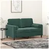 Image de Canapé 2 places avec oreillers vert foncé 120 cm velours3200873