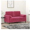 Image de Canapé 2 places avec oreillers bordeaux 120 cm velours3200875