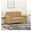 Image de Canapé 2 places avec oreillers décoratifs brun 120 cm velours