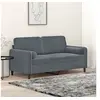 Image de Canapé 2 places avec oreillers gris foncé 140 cm velours