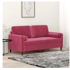 Image de Canapé 2 places avec oreillers bordeaux 140 cm velours