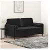 Image de Canapé 2 places avec oreillers décoratifs noir 140 cm velours