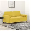 Image de Canapé 2 places avec oreillers décoratifs jaune 140 cm velours