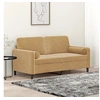 Image de Canapé 2 places avec oreillers décoratifs brun 140 cm velours