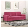 Image de Canapé 3 places avec oreillers bordeaux 180 cm velours