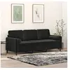 Image de Canapé 3 places avec oreillers décoratifs noir 180 cm velours