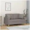 Image de Canapé 2 places avec oreillers gris clair 120 cm tissu