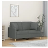 Image de Canapé 2 places avec oreillers gris foncé 120 cm tissu