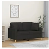 Image de Canapé 2 places avec oreillers décoratifs noir 120 cm tissu3200905