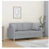 Image de Canapé 2 places avec oreillers gris clair 140 cm tissu
