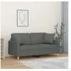 Image de Canapé 2 places avec oreillers gris foncé 140 cm tissu
