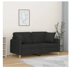 Image de Canapé 2 places avec oreillers décoratifs noir 140 cm tissu