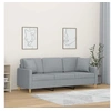 Image de Canapé 3 places avec oreillers gris clair 180 cm tissu