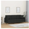 Image de Canapé 3 places avec oreillers décoratifs noir 180 cm tissu
