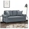 Image de Canapé 2 places avec oreillers gris foncé 120 cm velours