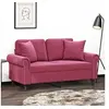 Image de Canapé 2 places avec oreillers bordeaux 120 cm velours3200939