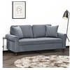 Image de Canapé 2 places avec oreillers gris foncé 140 cm velours