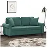 Image de Canapé 2 places avec oreillers vert foncé 140 cm velours3200947