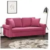 Image de Canape droit 2 places en velours rouge 77 x 172 x 80 cm