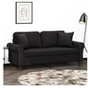 Image de Canapé 2 places avec oreillers décoratifs noir 140 cm velours